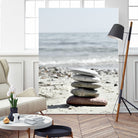 Pebble Balance On The Beach by IOANNA PAPANIKOLAOU on GIANT ART - gray photo illustration