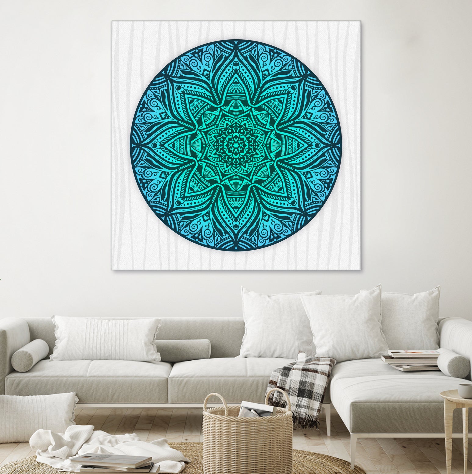 Mandala Aqua by Georgi Zhelyazkov on GIANT ART - blue vector illustration