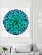 Mandala Aqua by Georgi Zhelyazkov on GIANT ART - blue vector illustration