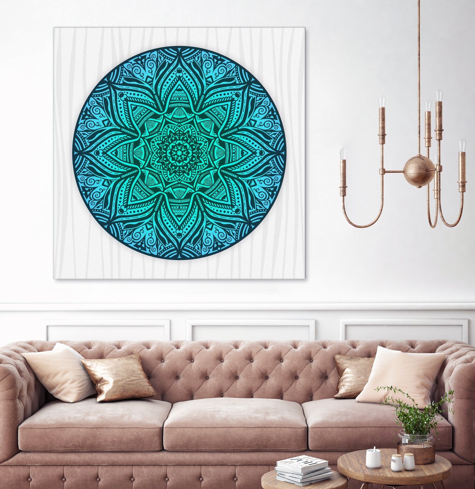 Mandala Aqua by Georgi Zhelyazkov on GIANT ART - blue vector illustration