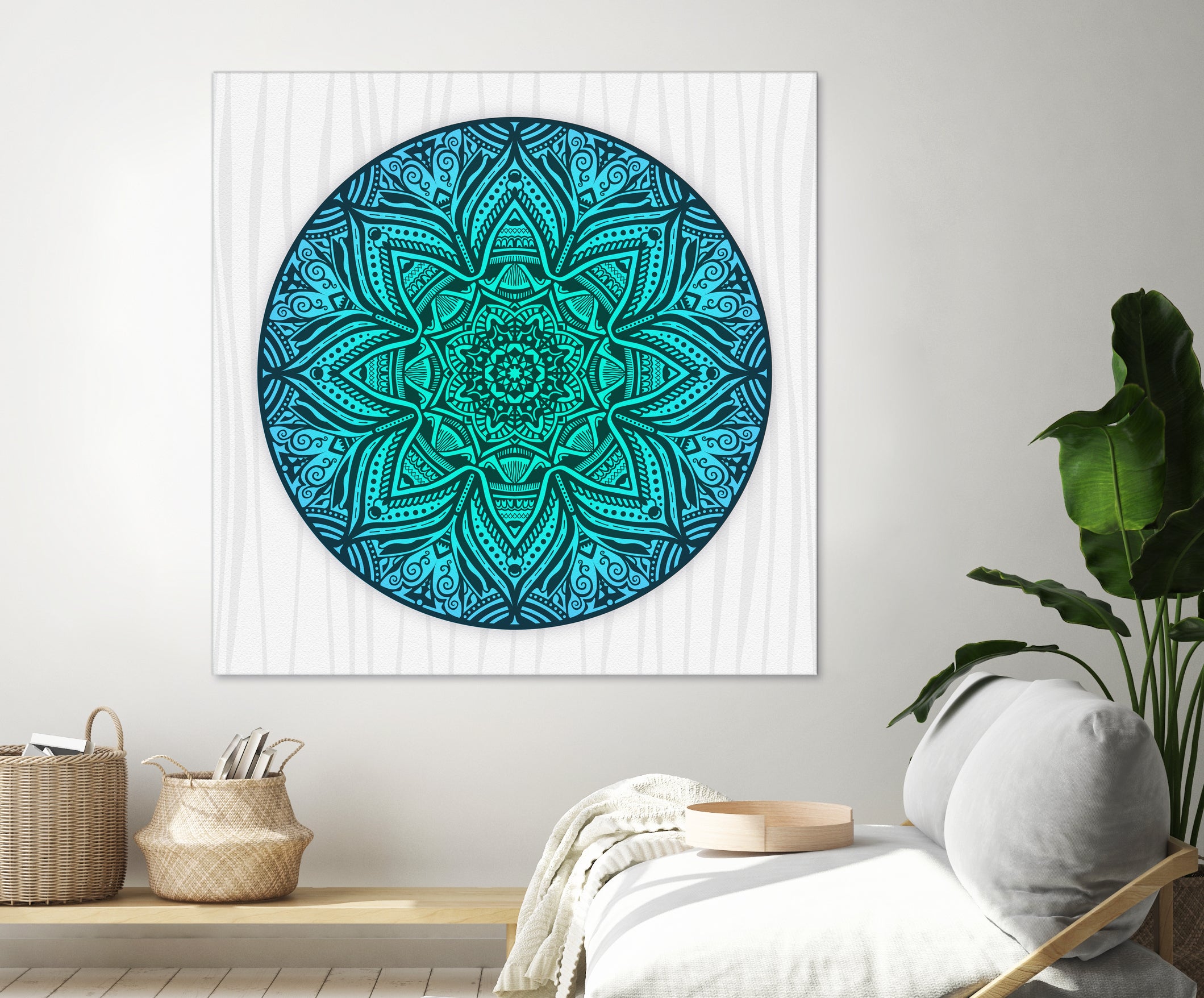 Mandala Aqua by Georgi Zhelyazkov on GIANT ART - blue vector illustration