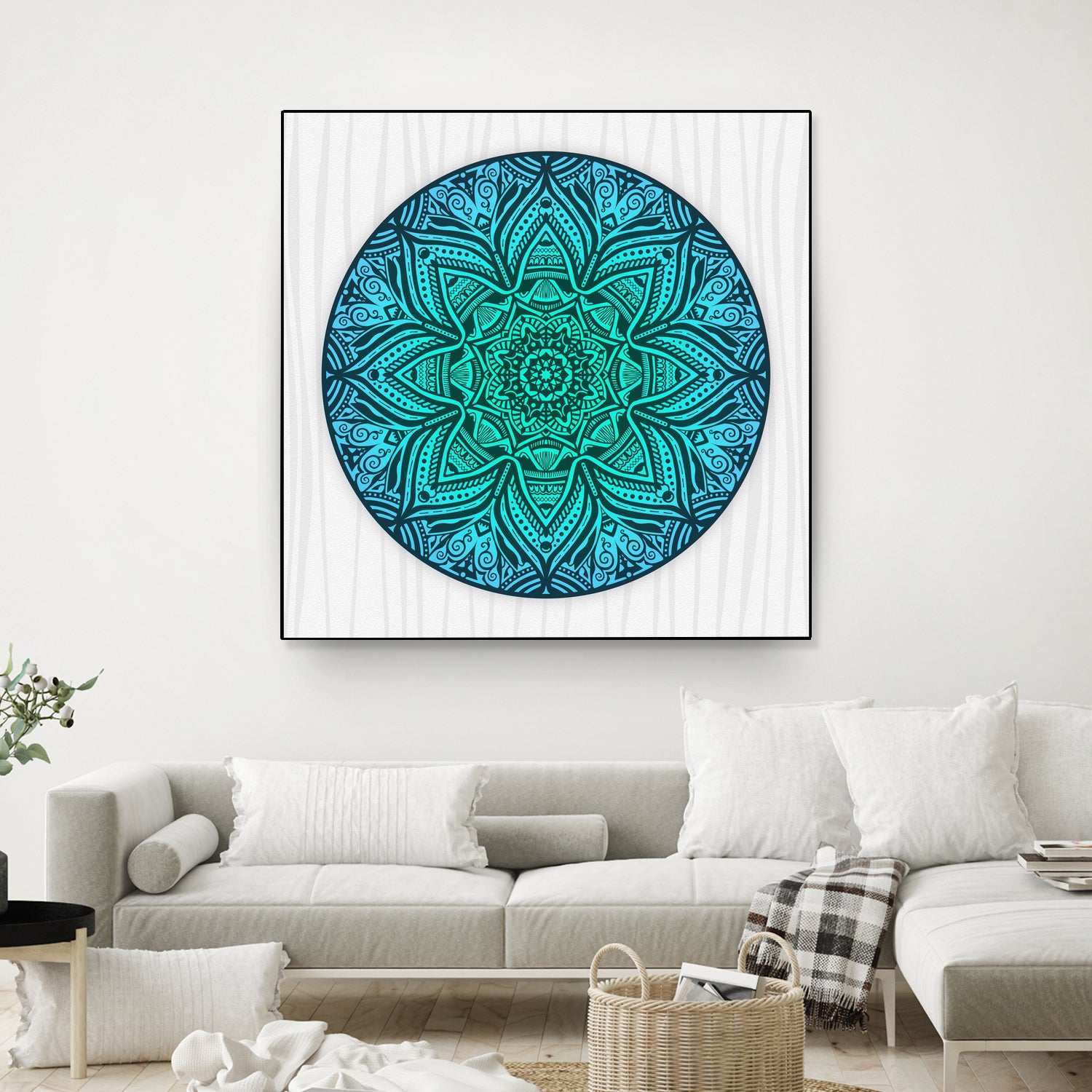 Mandala Aqua by Georgi Zhelyazkov on GIANT ART - blue vector illustration