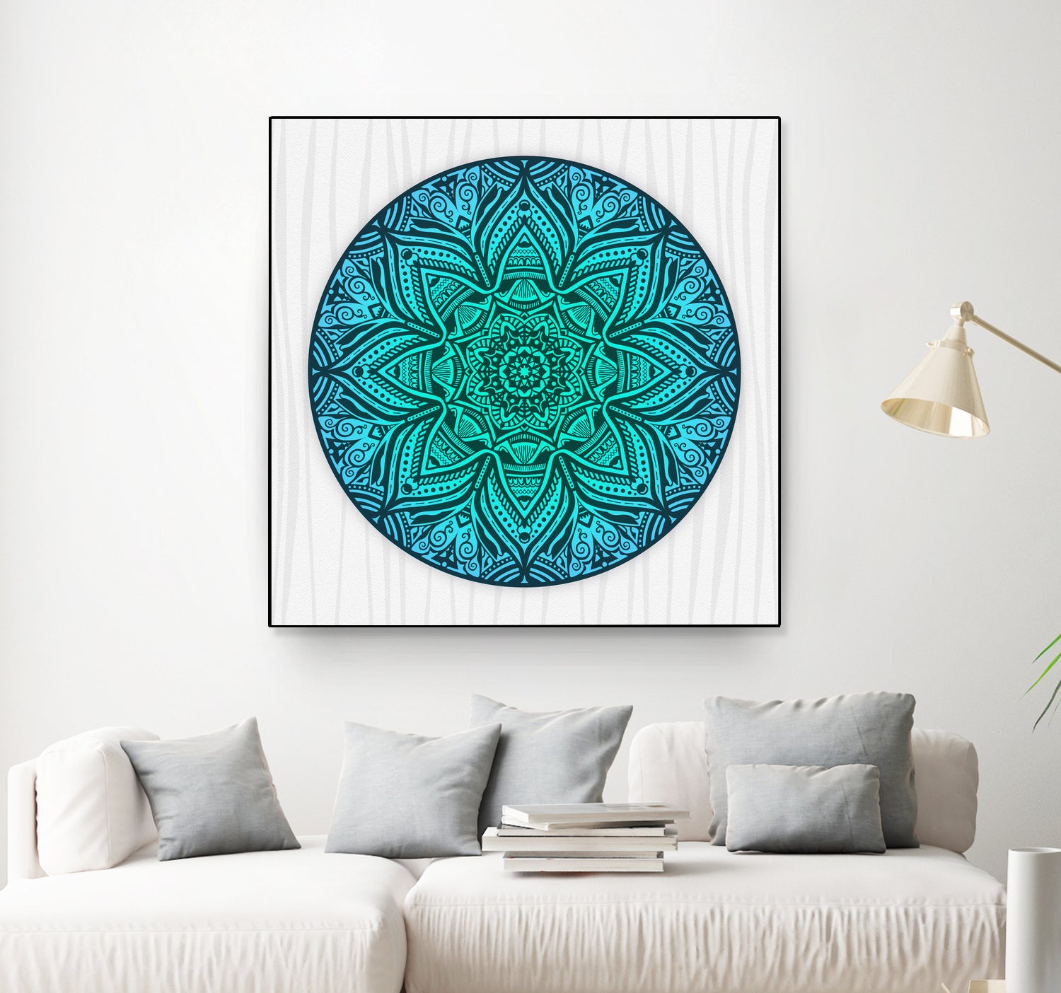 Mandala Aqua by Georgi Zhelyazkov on GIANT ART - blue vector illustration