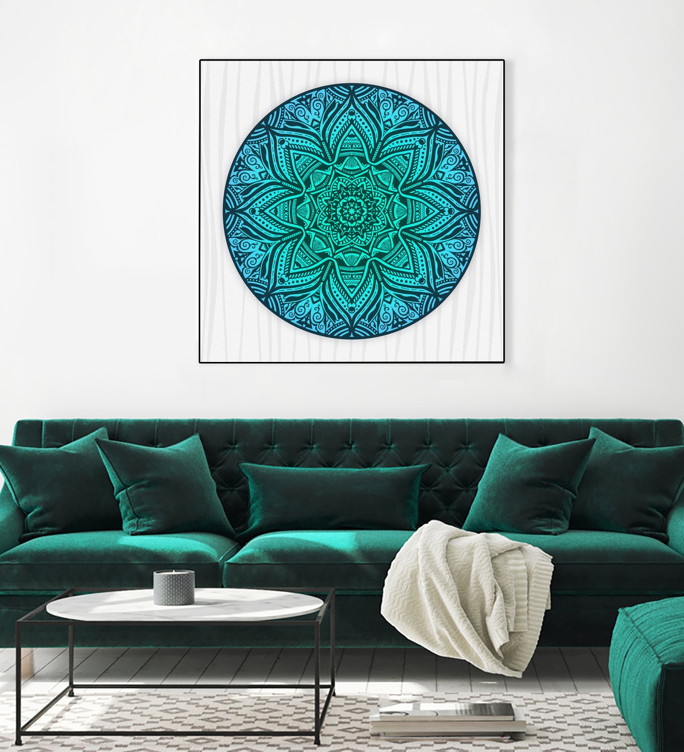 Mandala Aqua by Georgi Zhelyazkov on GIANT ART - blue vector illustration