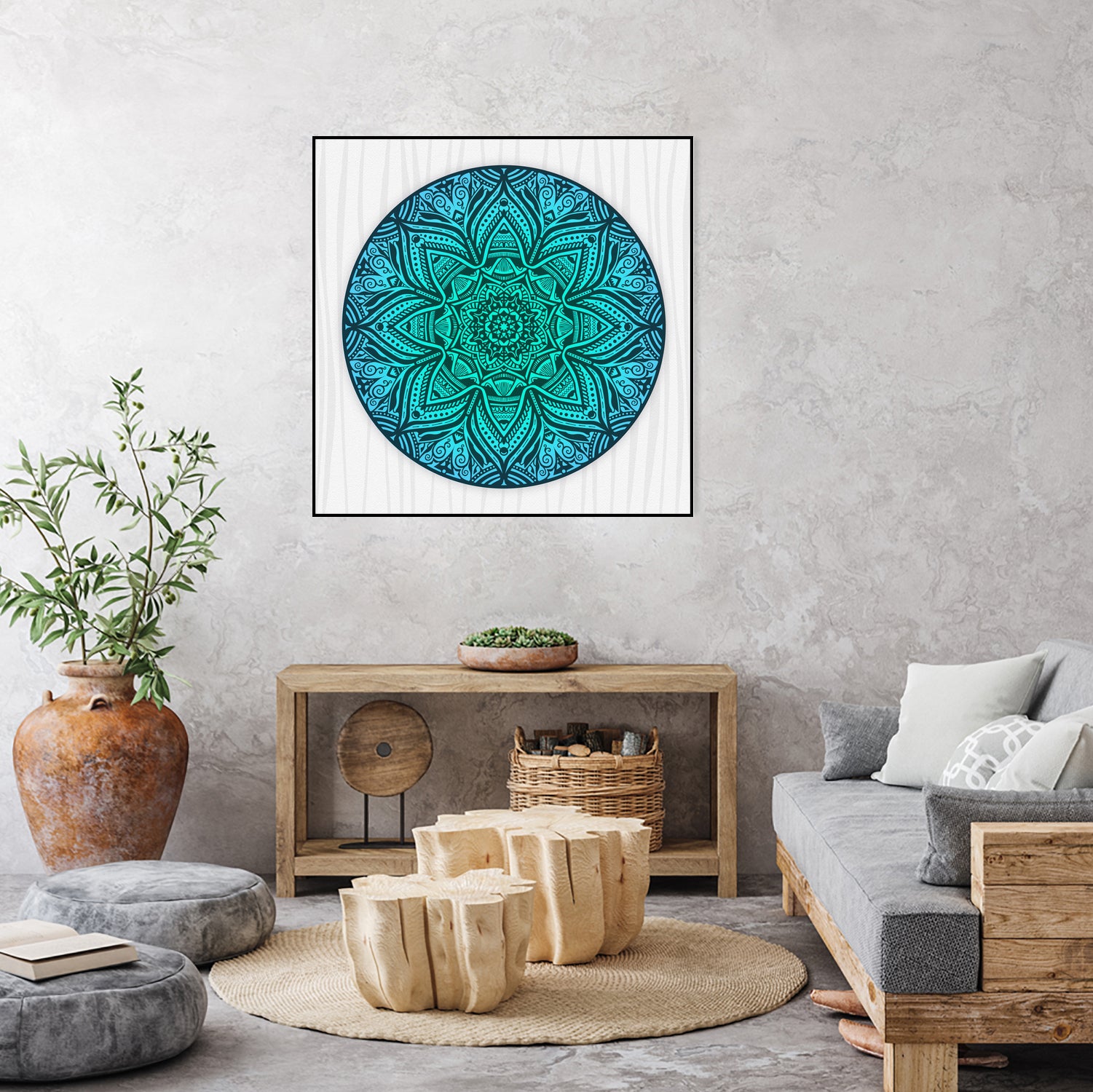 Mandala Aqua by Georgi Zhelyazkov on GIANT ART - blue vector illustration