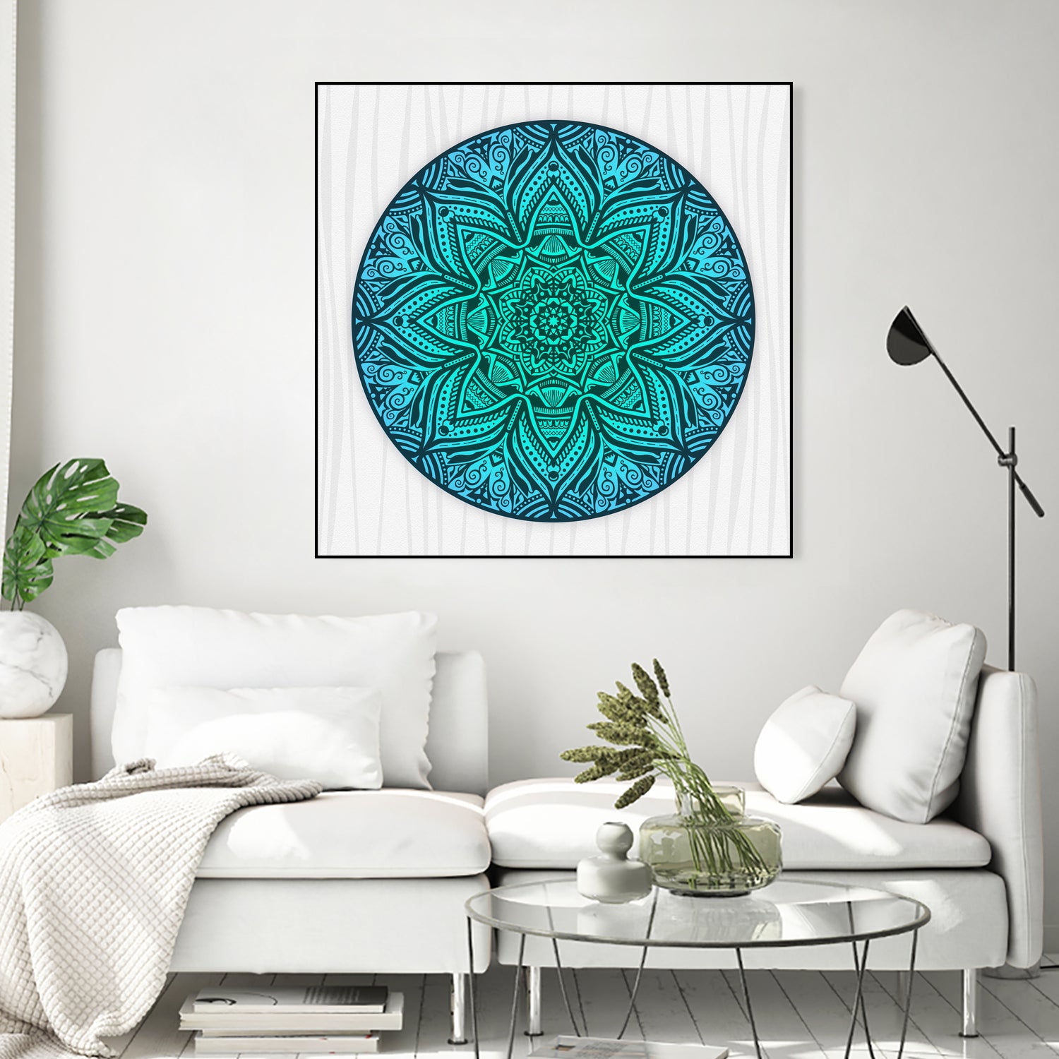 Mandala Aqua by Georgi Zhelyazkov on GIANT ART - blue vector illustration