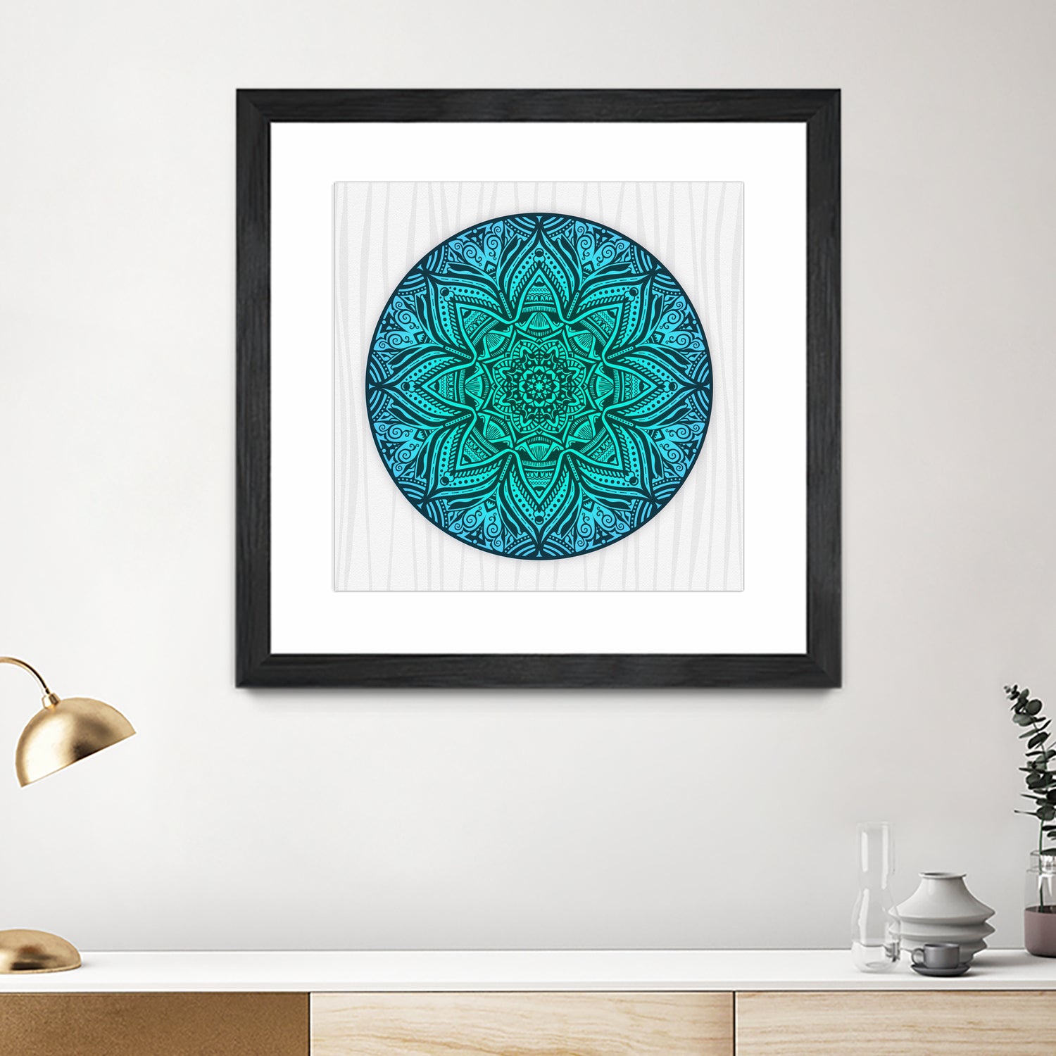 Mandala Aqua by Georgi Zhelyazkov on GIANT ART - blue vector illustration