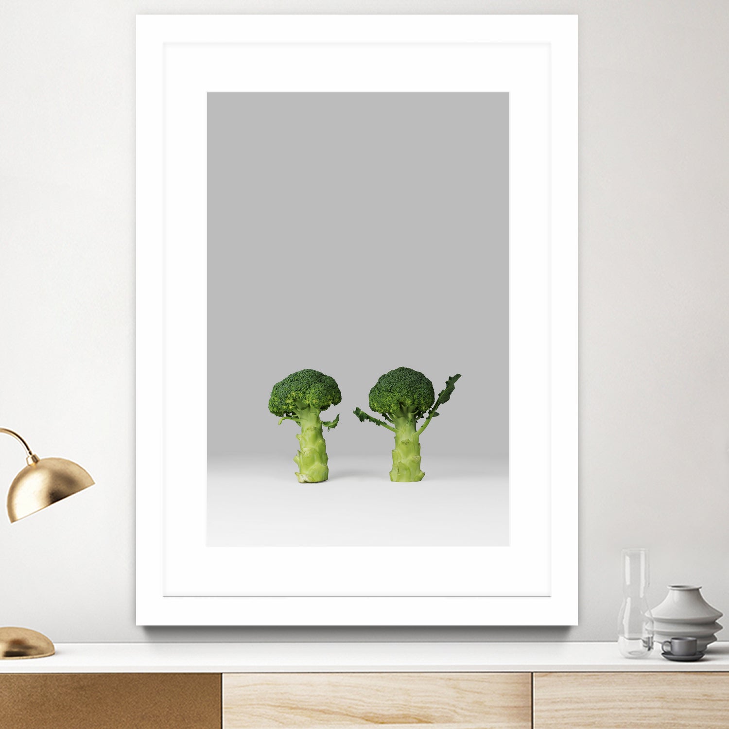 Arguing Broccolis by Anders Wasser on GIANT ART - gray photo illustration