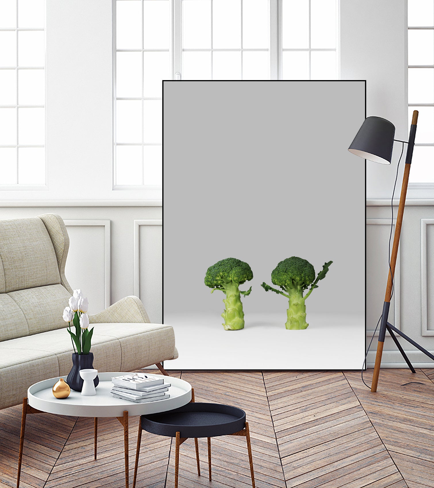 Arguing Broccolis by Anders Wasser on GIANT ART - gray photo illustration