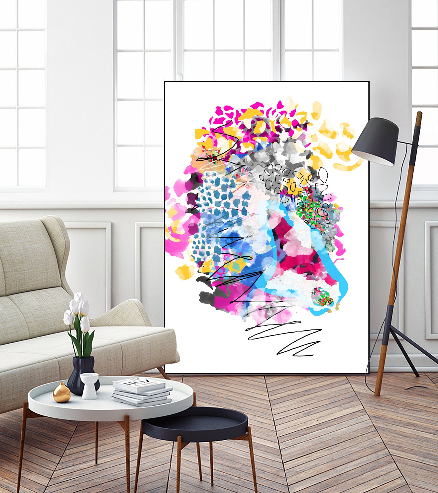 BOUQUET by Liat Noten on GIANT ART - pink mixed media