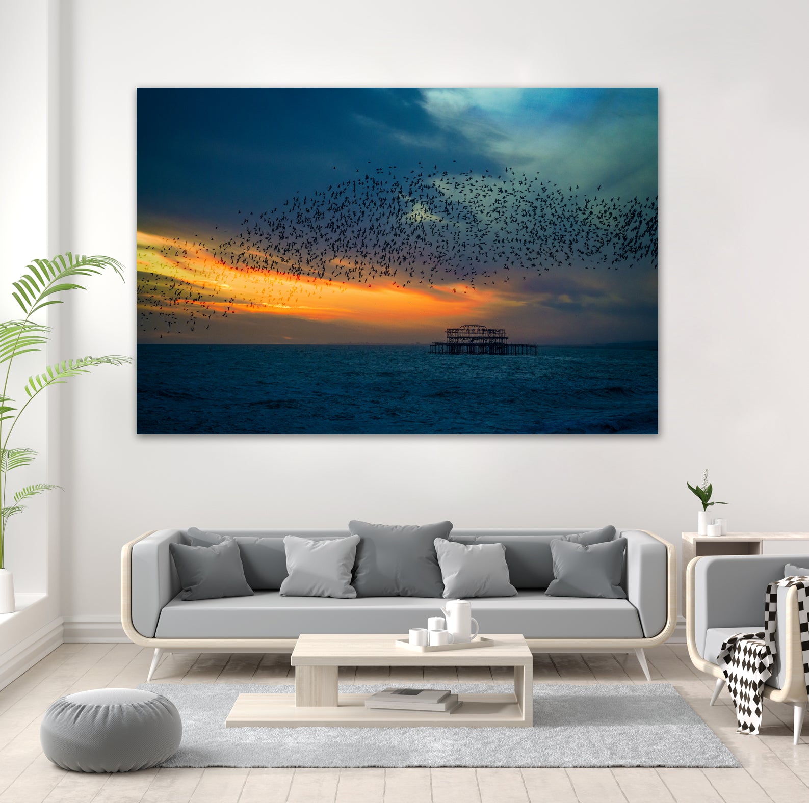 Starling Sunset by Chris Lord on GIANT ART - blue photo illustration