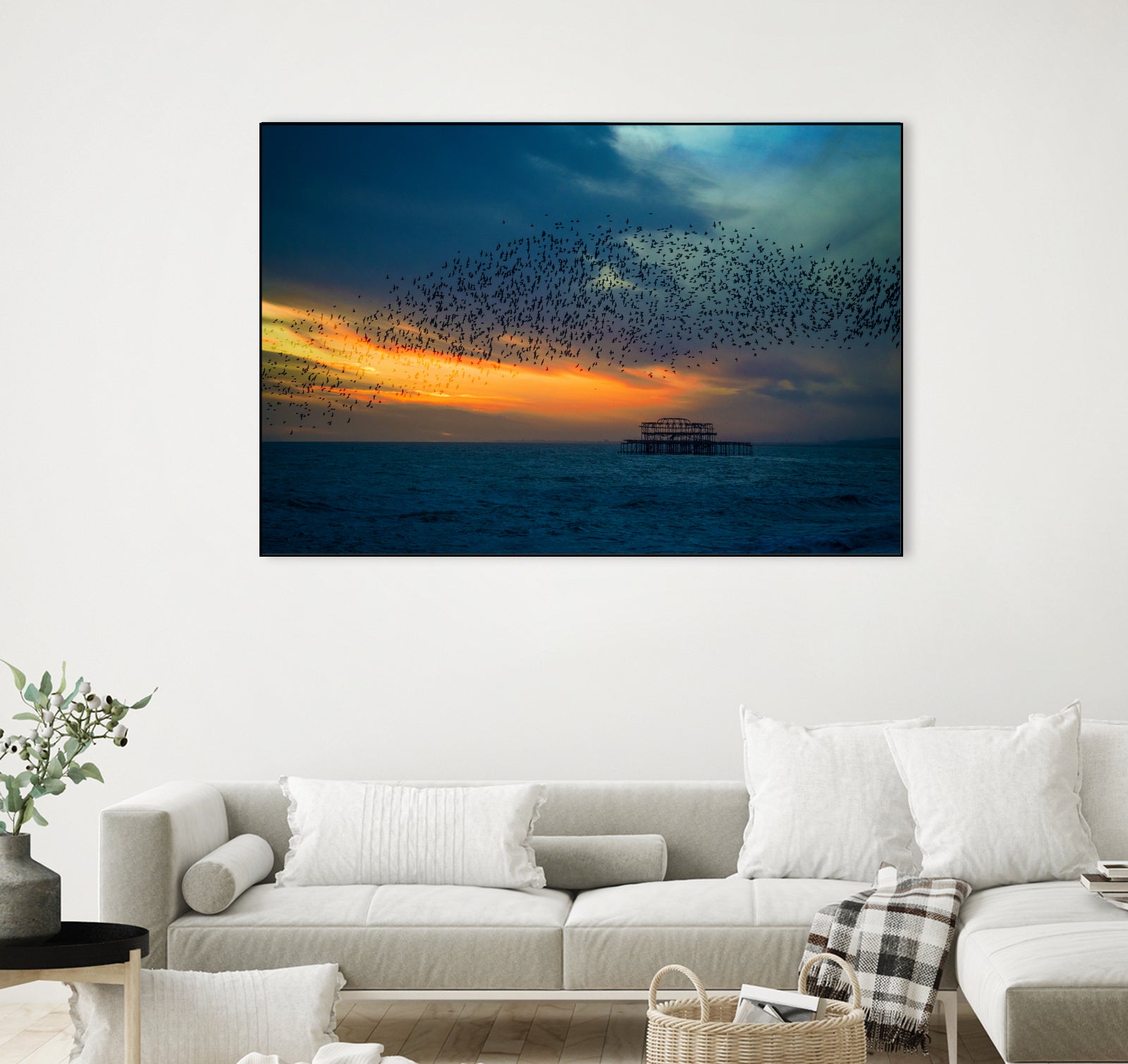 Starling Sunset by Chris Lord on GIANT ART - blue photo illustration