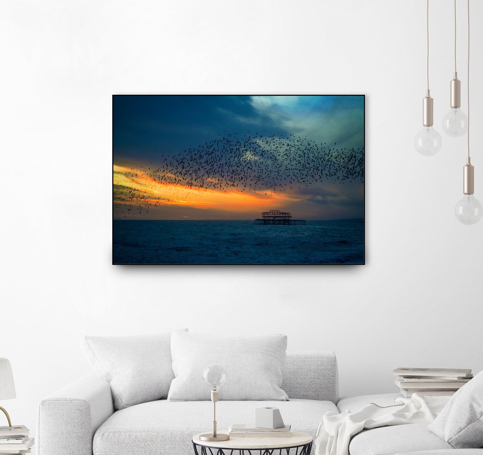 Starling Sunset by Chris Lord on GIANT ART - blue photo illustration