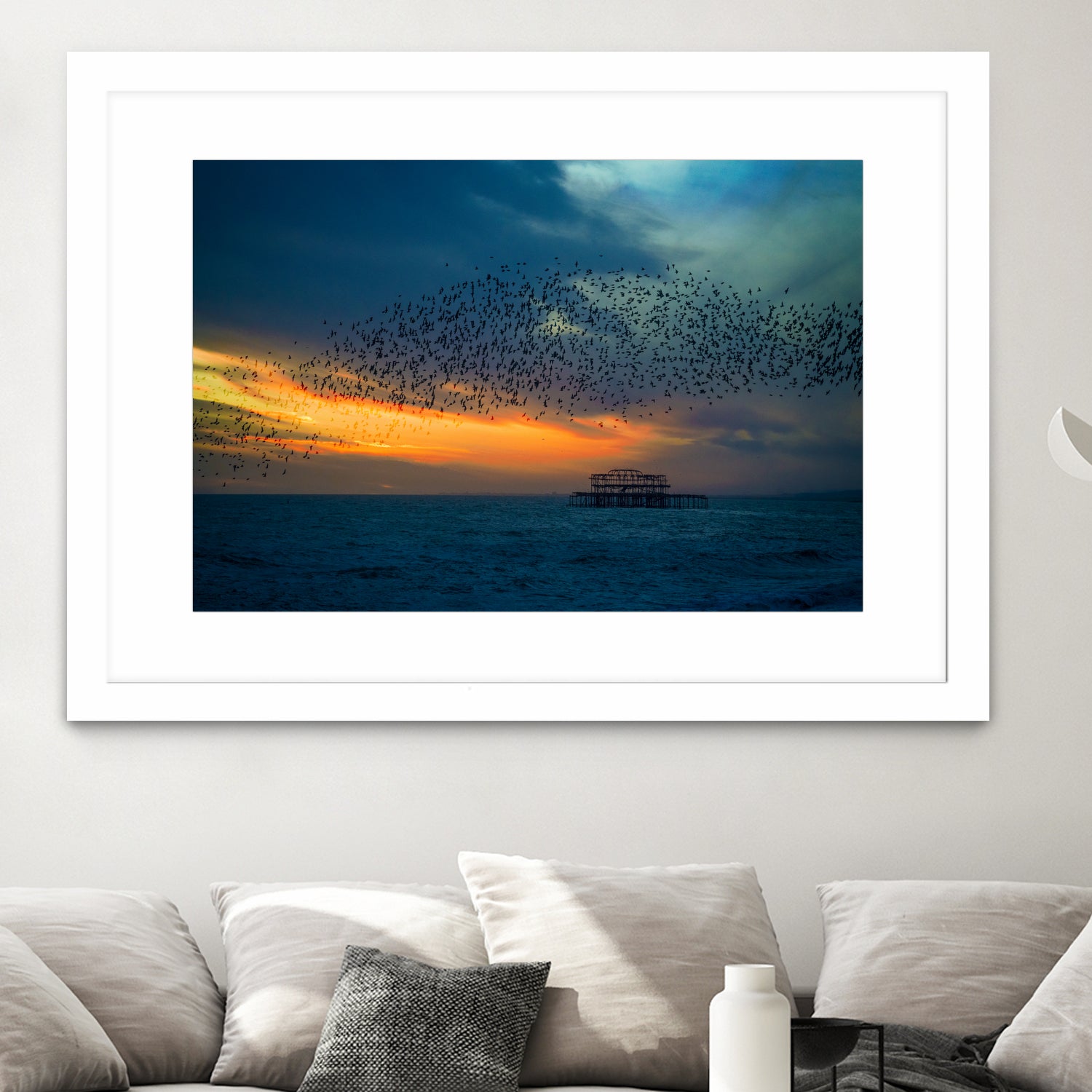 Starling Sunset by Chris Lord on GIANT ART - blue photo illustration