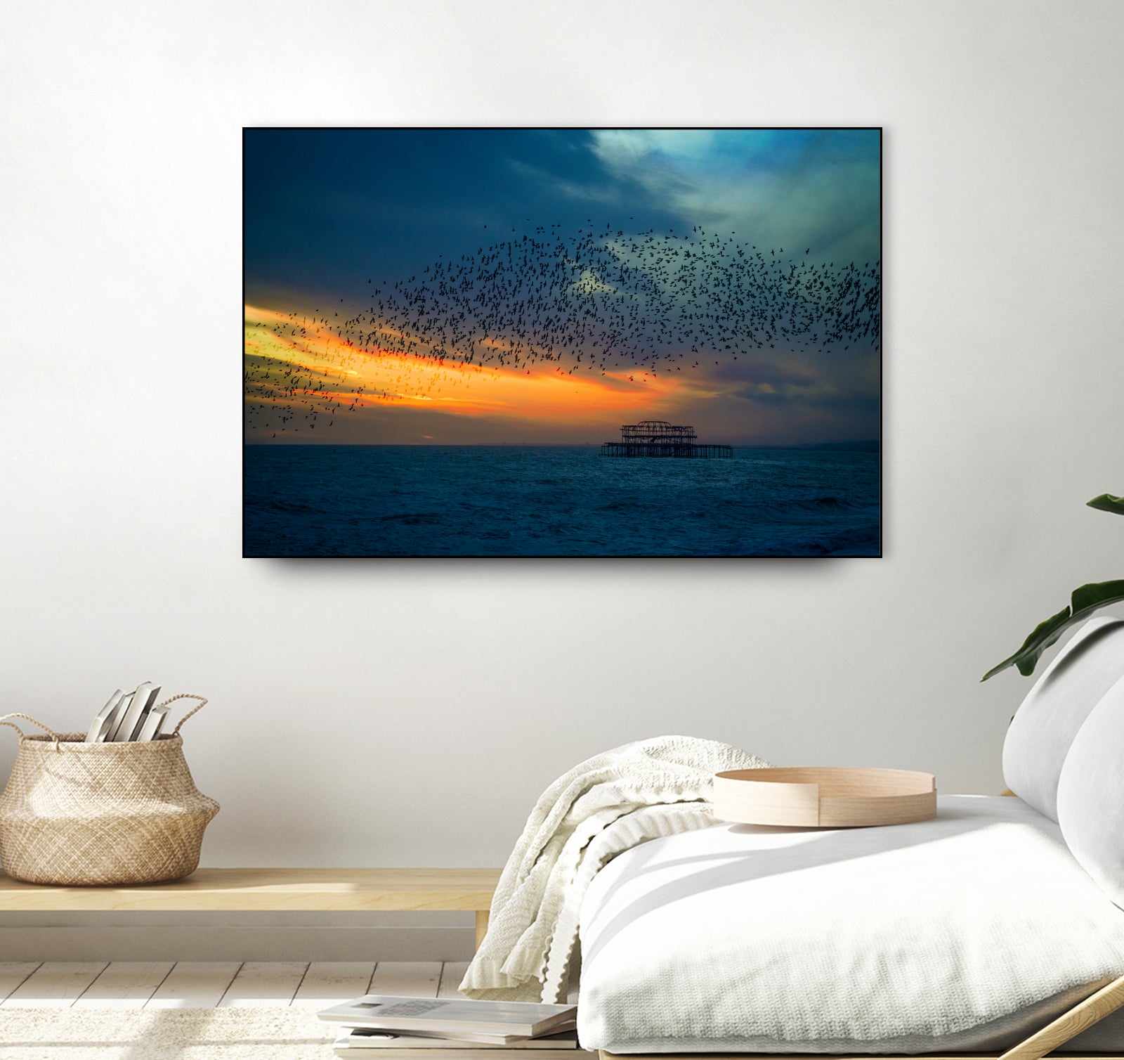 Starling Sunset by Chris Lord on GIANT ART - blue photo illustration