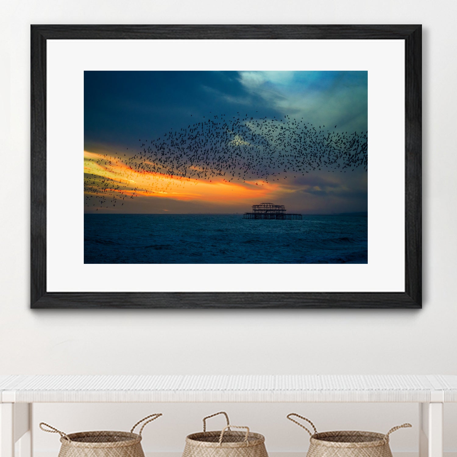 Starling Sunset by Chris Lord on GIANT ART - blue photo illustration