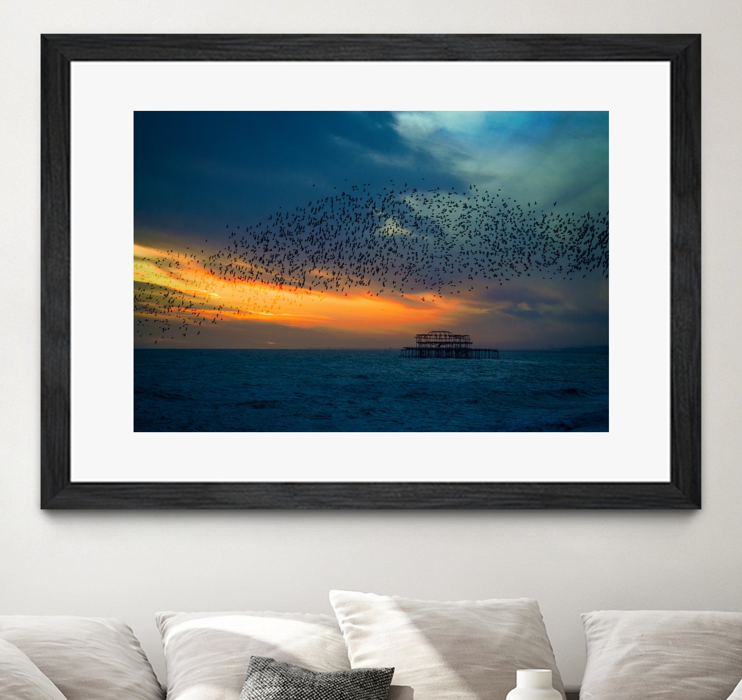 Starling Sunset by Chris Lord on GIANT ART - blue photo illustration