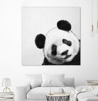 Peekaboo Panda by Laura Graves on GIANT ART - black digital painting