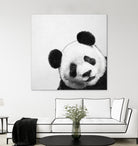 Peekaboo Panda by Laura Graves on GIANT ART - black digital painting