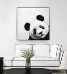 Peekaboo Panda by Laura Graves on GIANT ART - black digital painting