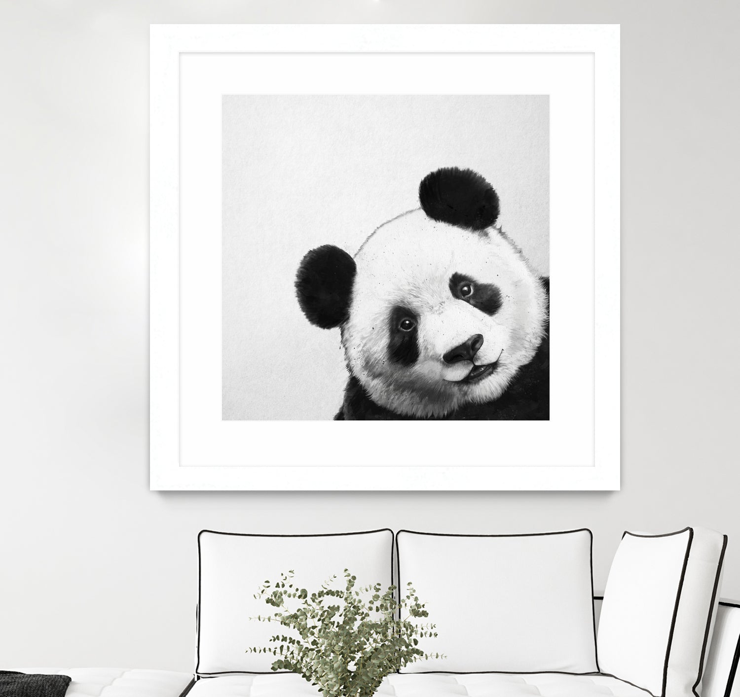 Peekaboo Panda by Laura Graves on GIANT ART - black digital painting