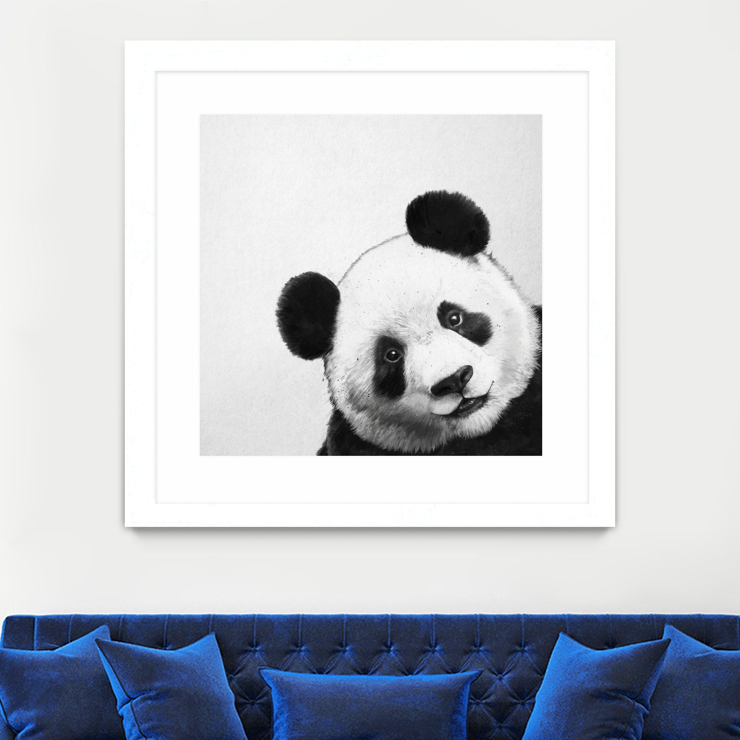 Peekaboo Panda by Laura Graves on GIANT ART - black digital painting