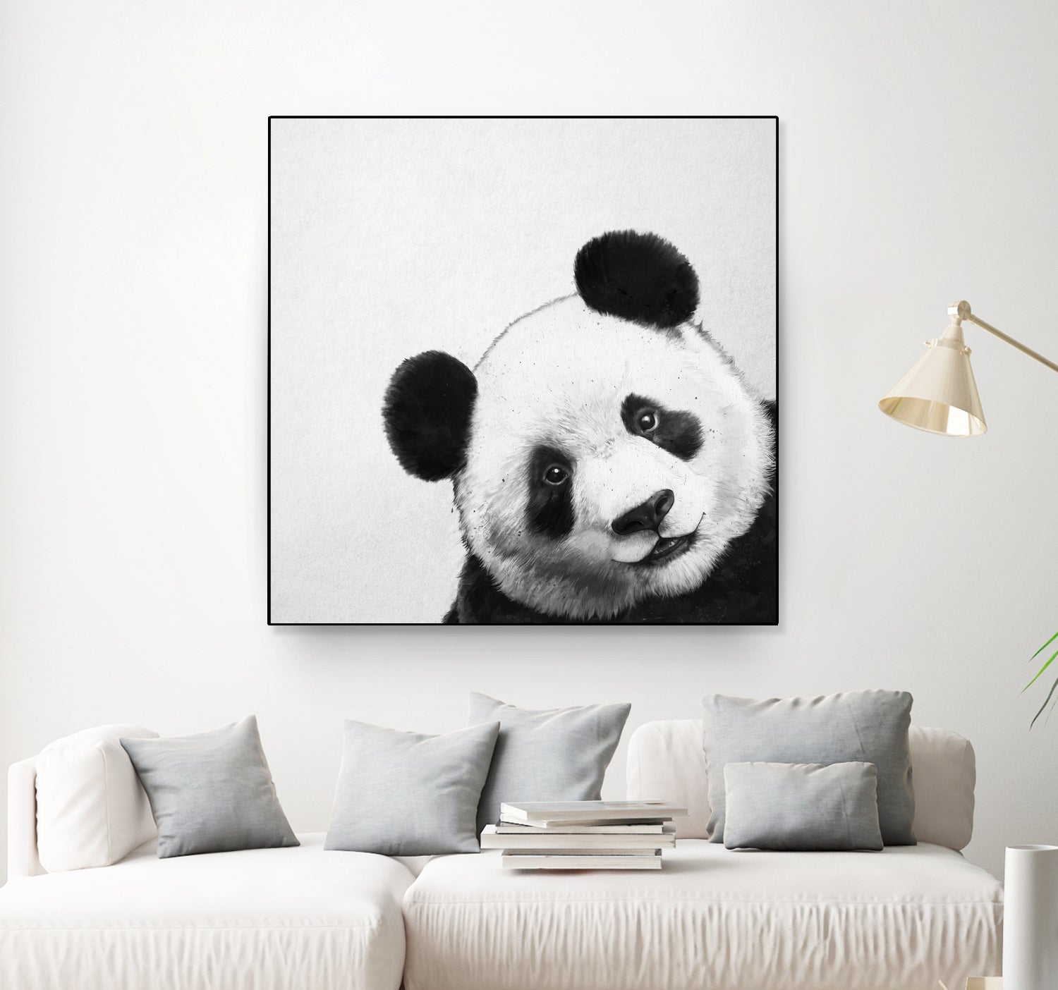 Peekaboo Panda by Laura Graves on GIANT ART - black digital painting