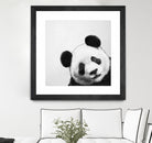 Peekaboo Panda by Laura Graves on GIANT ART - black digital painting