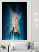 Glitch in the Dark - Abstract Pixel Art by Jennifer Walsh on GIANT ART - blue vector illustration