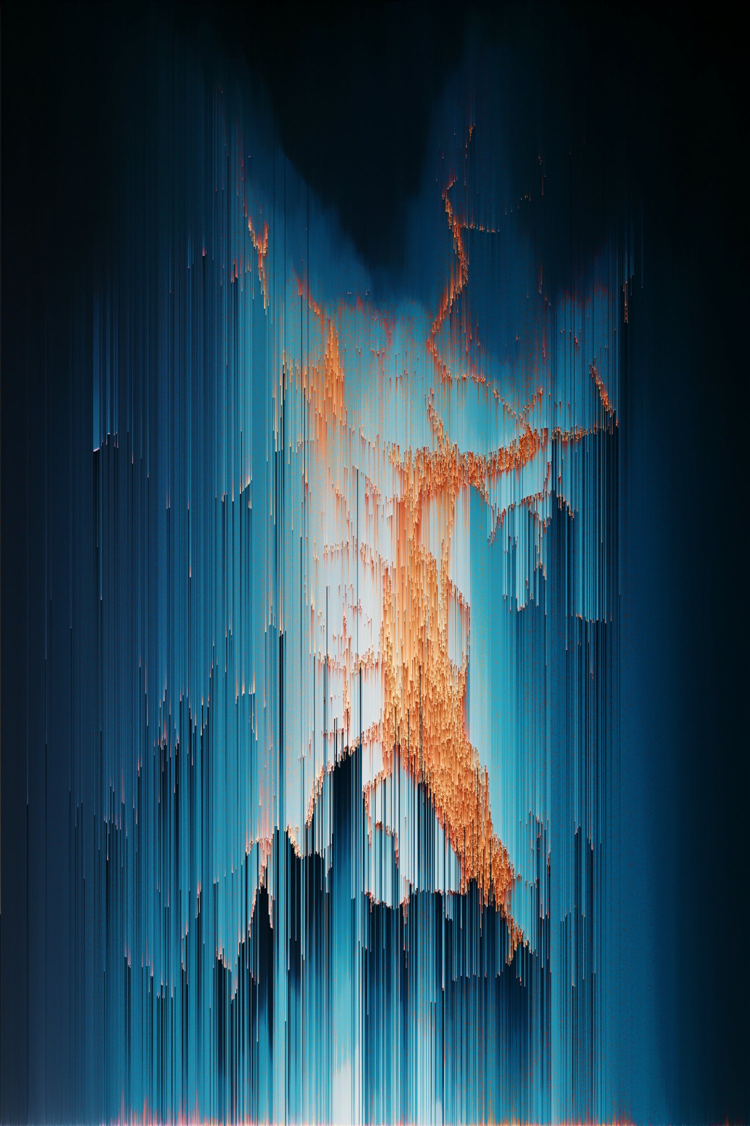 Glitch in the Dark - Abstract Pixel Art by Jennifer Walsh on GIANT ART - blue vector illustration