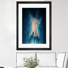 Glitch in the Dark - Abstract Pixel Art by Jennifer Walsh on GIANT ART - blue vector illustration