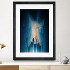 Glitch in the Dark - Abstract Pixel Art by Jennifer Walsh on GIANT ART - blue vector illustration