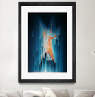 Glitch in the Dark - Abstract Pixel Art by Jennifer Walsh on GIANT ART - blue vector illustration