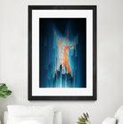 Glitch in the Dark - Abstract Pixel Art by Jennifer Walsh on GIANT ART - blue vector illustration