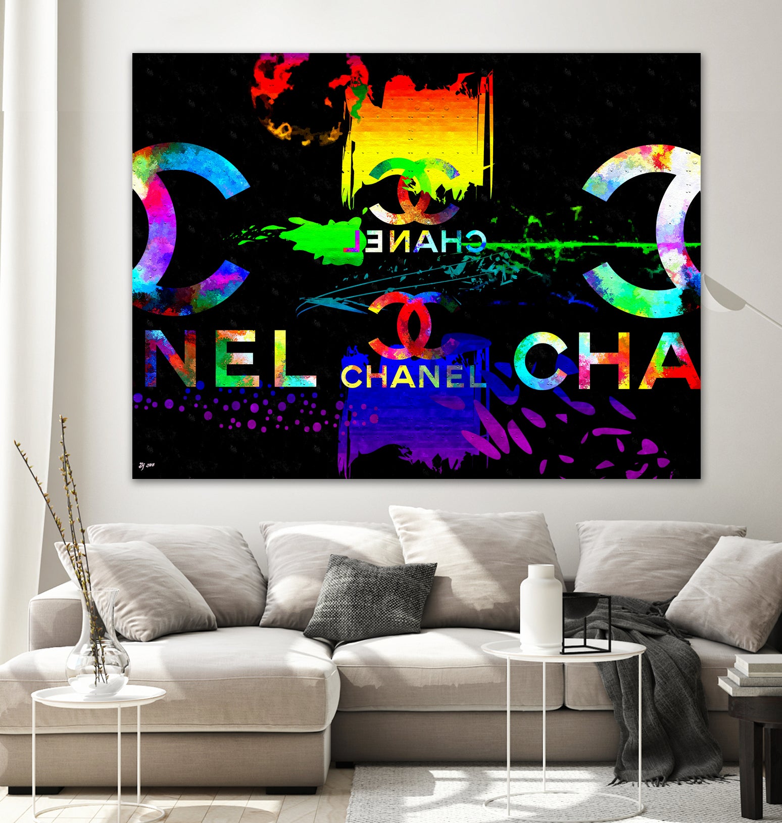 Colorful Chanel Art by Daniel Janda on GIANT ART - black mixed media