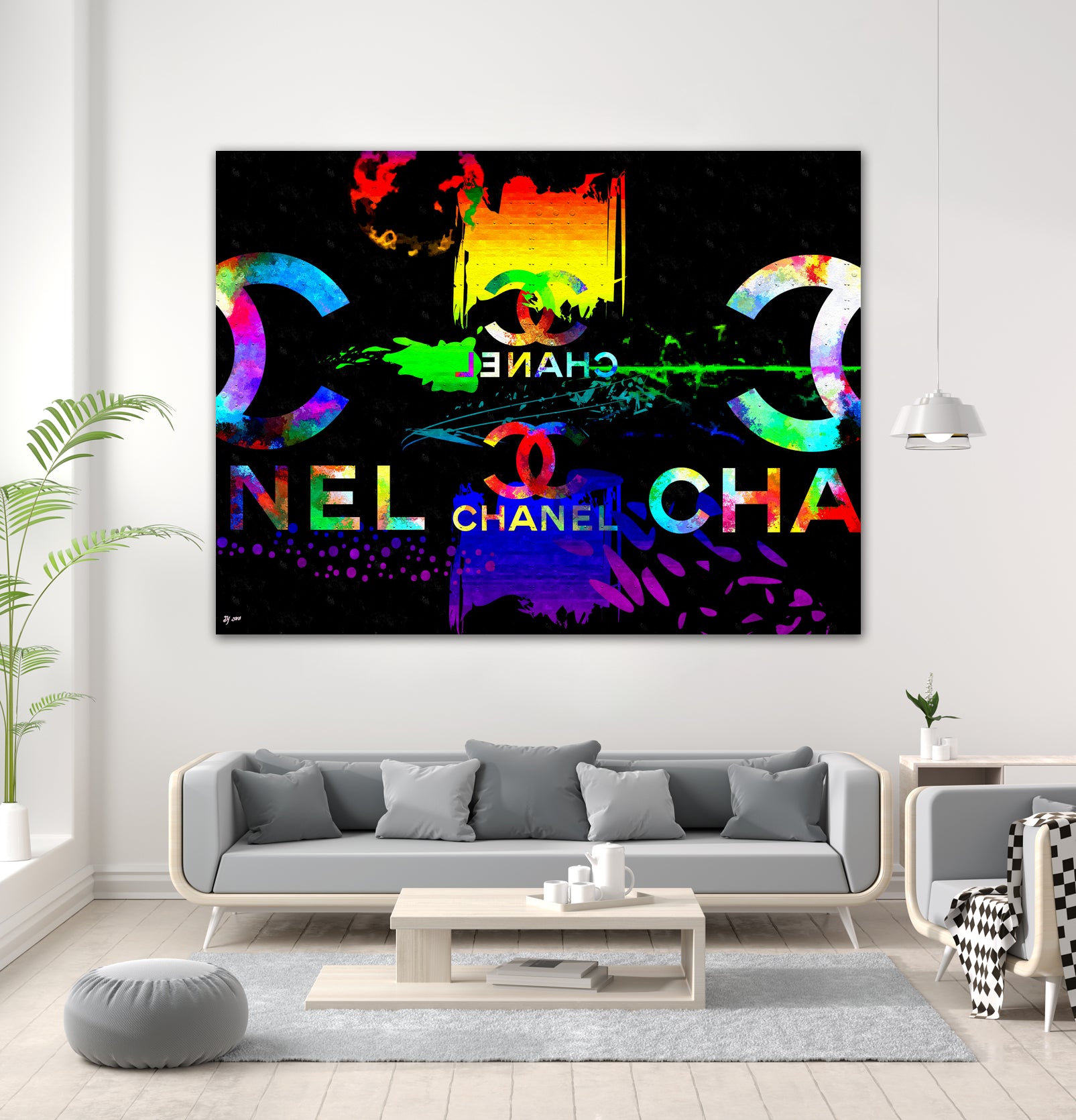 Colorful Chanel Art by Daniel Janda on GIANT ART - black mixed media