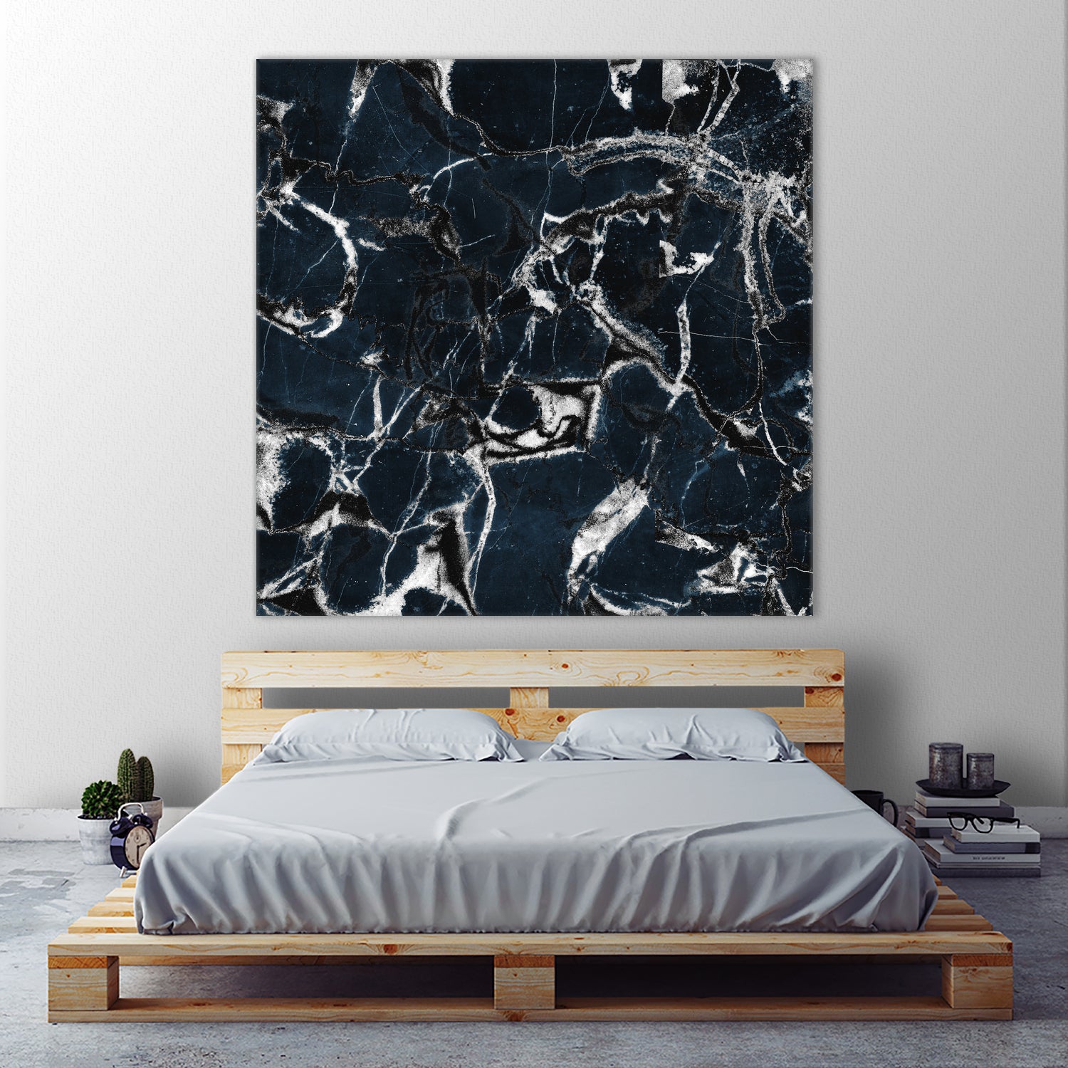 dark marble blue & black by Dirk Wüstenhagen on GIANT ART - black mixed media