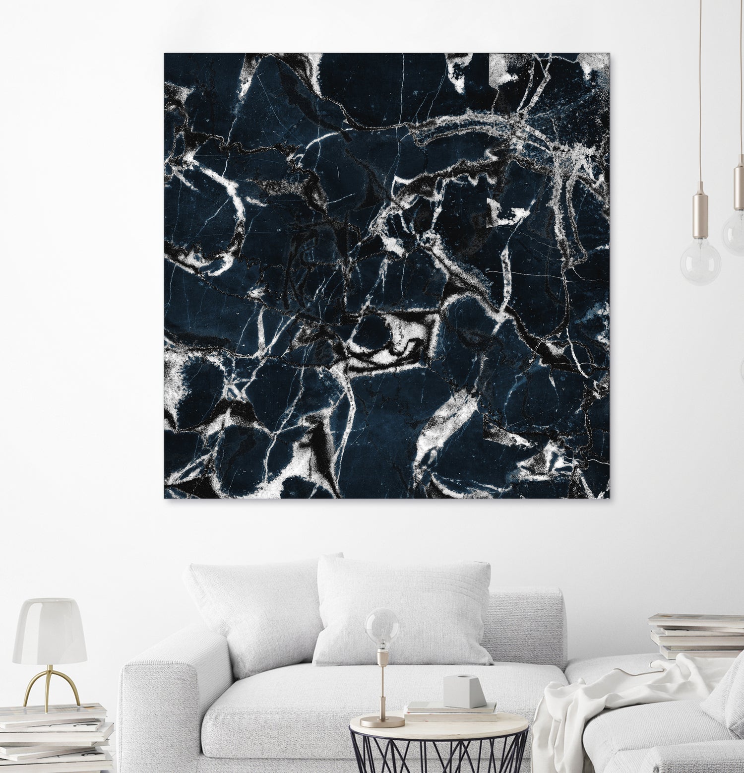 dark marble blue & black by Dirk Wüstenhagen on GIANT ART - black mixed media