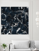 dark marble blue & black by Dirk Wüstenhagen on GIANT ART - black mixed media