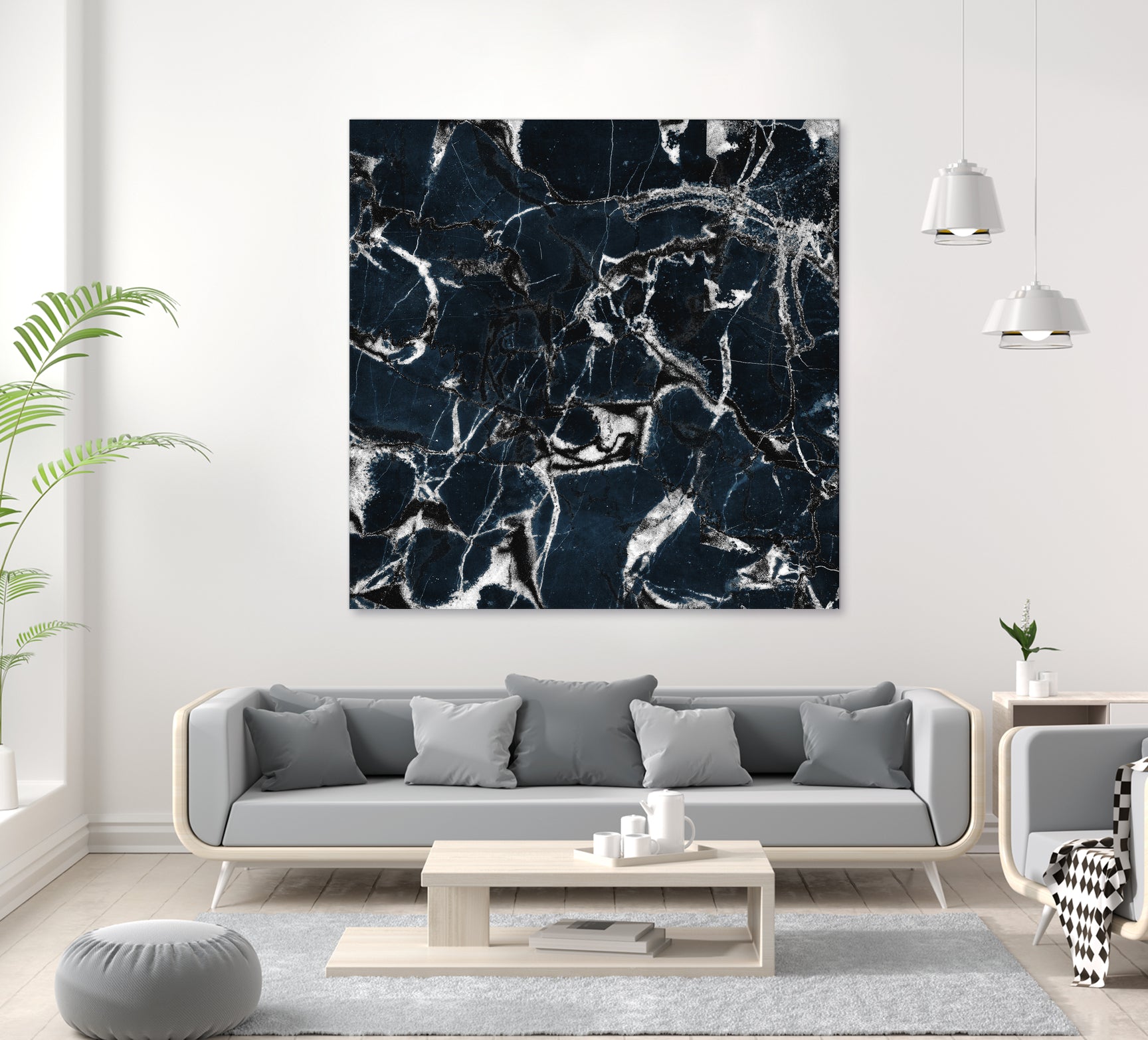 dark marble blue & black by Dirk Wüstenhagen on GIANT ART - black mixed media