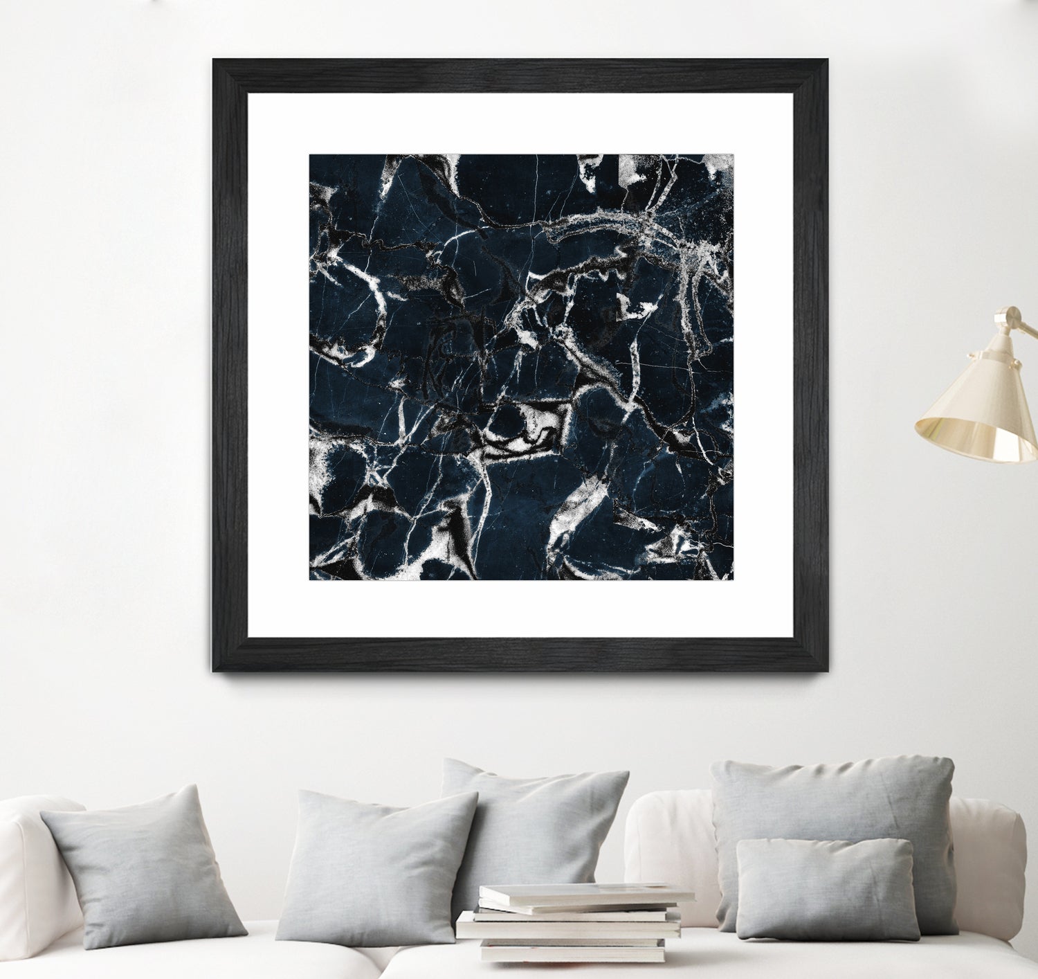 dark marble blue & black by Dirk Wüstenhagen on GIANT ART - black mixed media