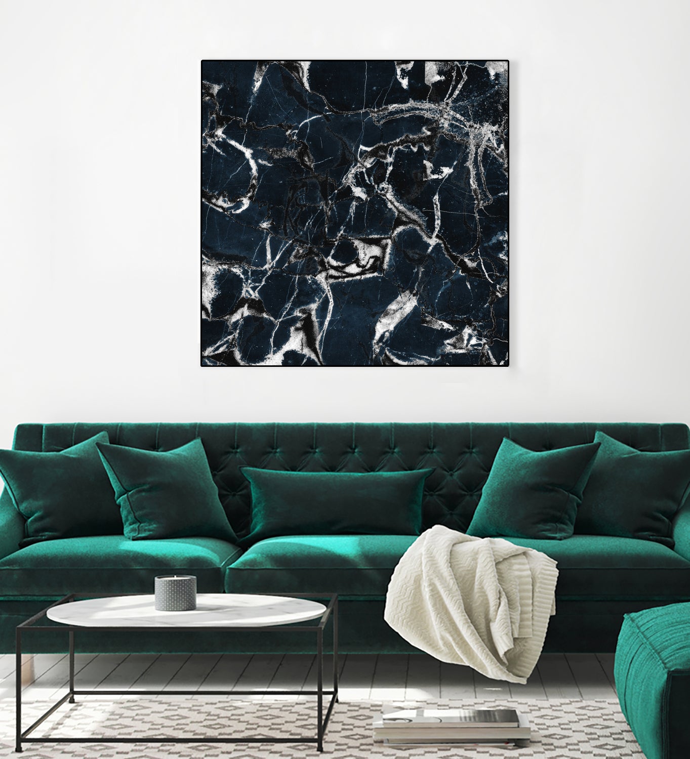 dark marble blue & black by Dirk Wüstenhagen on GIANT ART - black mixed media