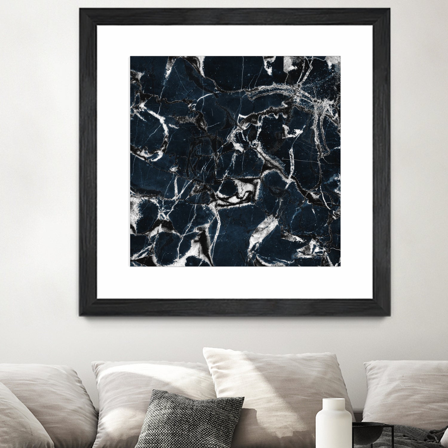 dark marble blue & black by Dirk Wüstenhagen on GIANT ART - black mixed media