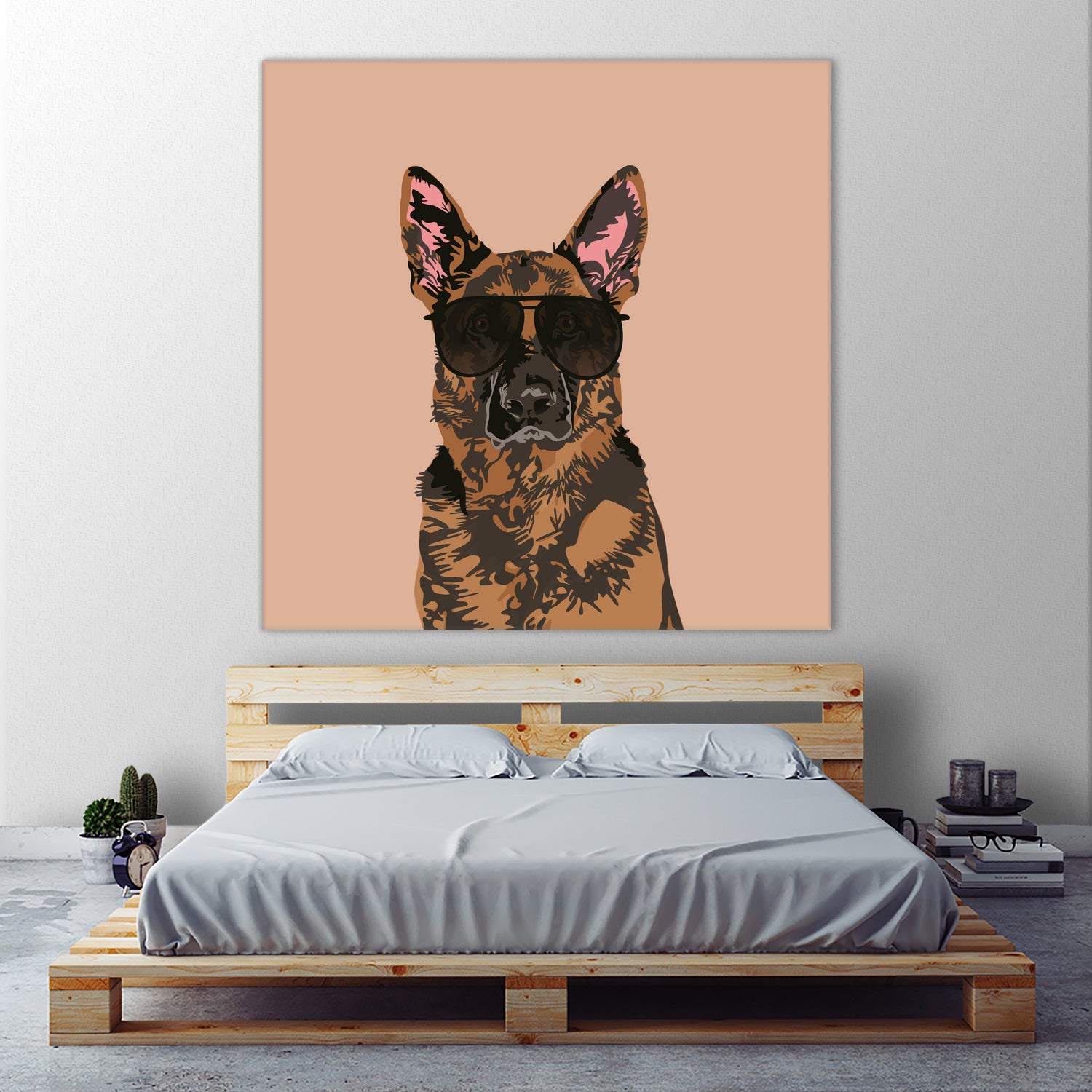 Cool German Shepherd for German Shepherd Lovers by Haidi Shabrina on GIANT ART - pink vector illustration