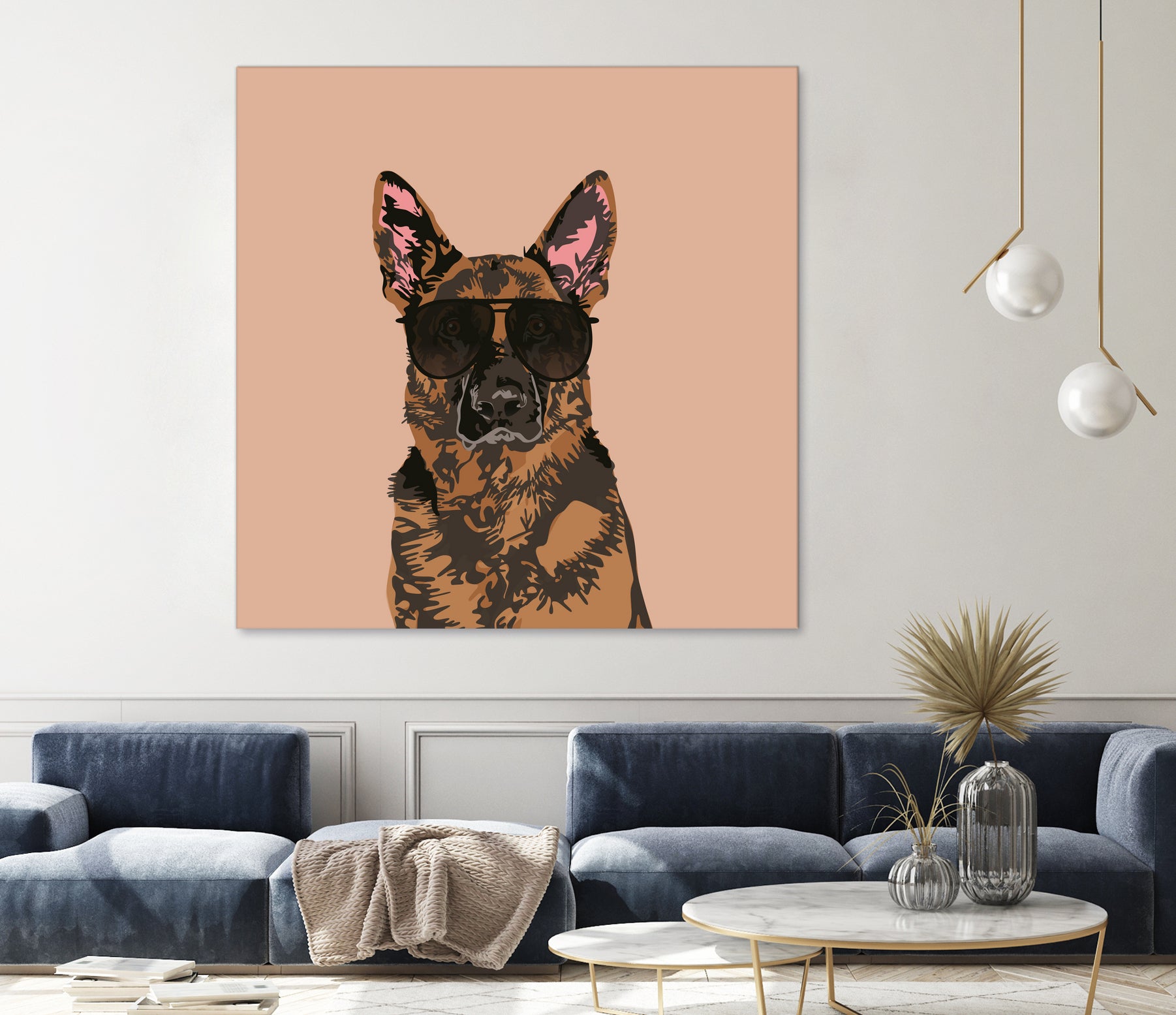 Cool German Shepherd for German Shepherd Lovers by Haidi Shabrina on GIANT ART - pink vector illustration