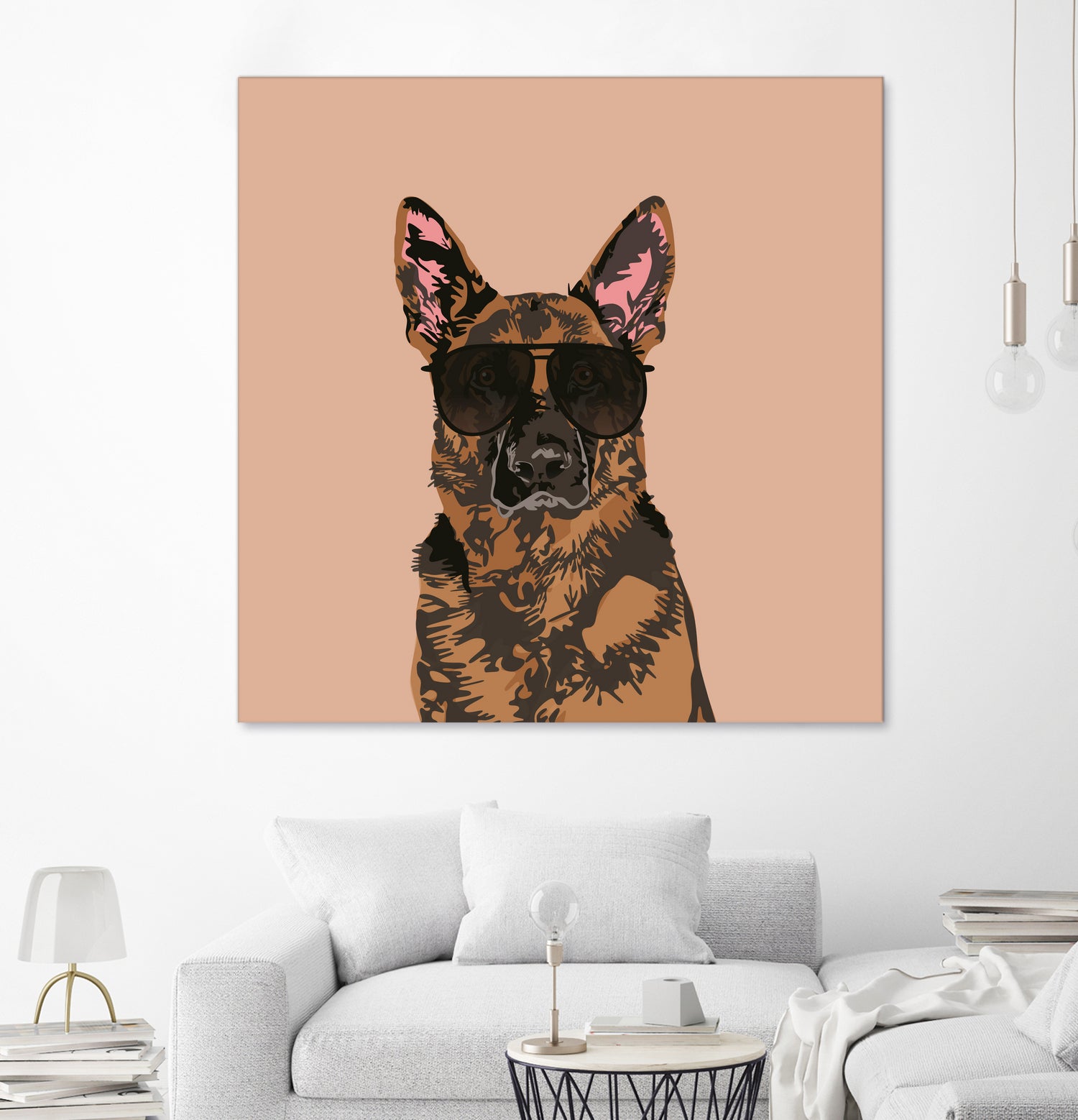 Cool German Shepherd for German Shepherd Lovers by Haidi Shabrina on GIANT ART - pink vector illustration