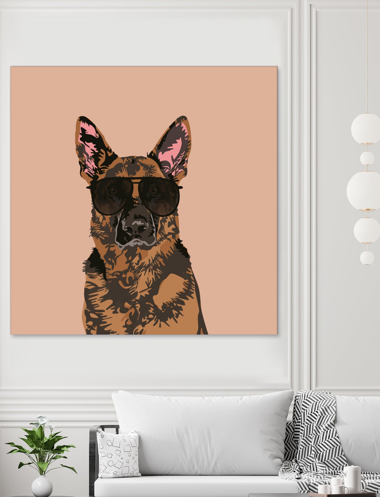 Cool German Shepherd for German Shepherd Lovers by Haidi Shabrina on GIANT ART - pink vector illustration