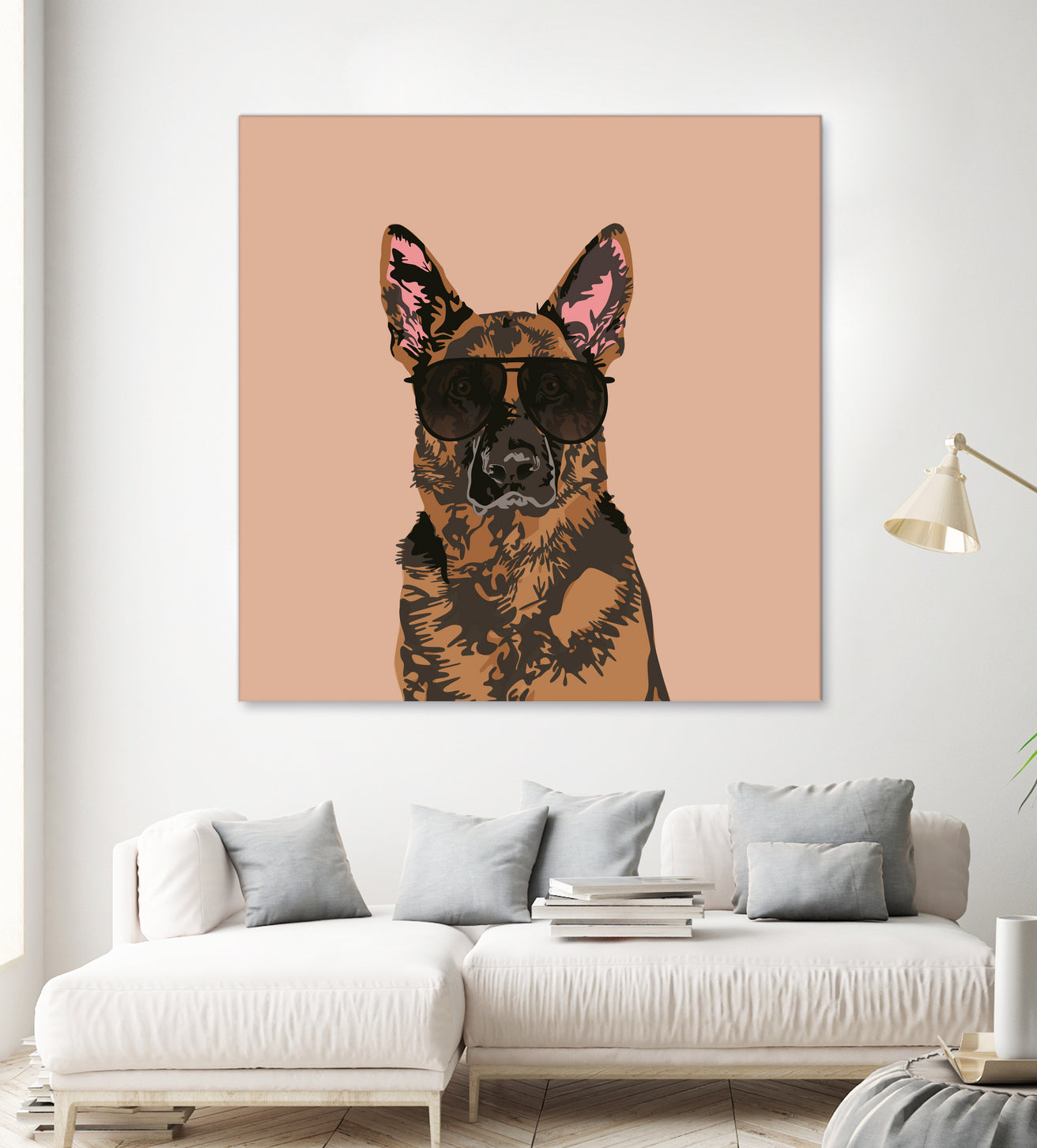 Cool German Shepherd for German Shepherd Lovers by Haidi Shabrina on GIANT ART - pink vector illustration