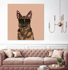 Cool German Shepherd for German Shepherd Lovers by Haidi Shabrina on GIANT ART - pink vector illustration