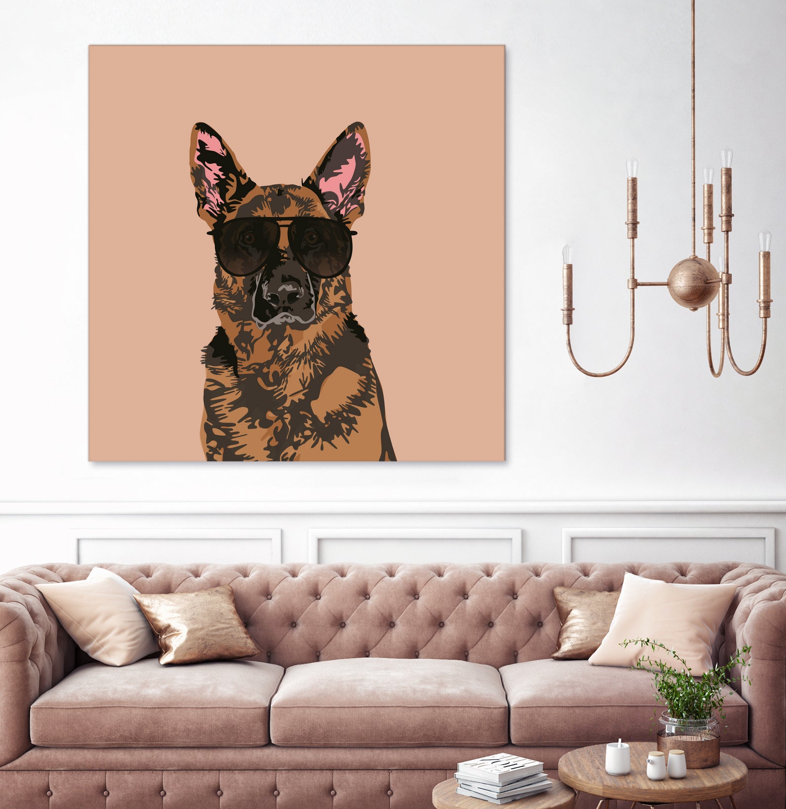 Cool German Shepherd for German Shepherd Lovers by Haidi Shabrina on GIANT ART - pink vector illustration